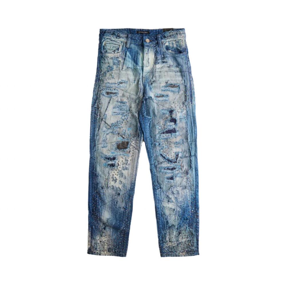 NEW EMBELLISH men's neptune boro jeans in washed indigo
